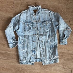 American Eagle Women’s Light Blue Denim Oversized Jacket
